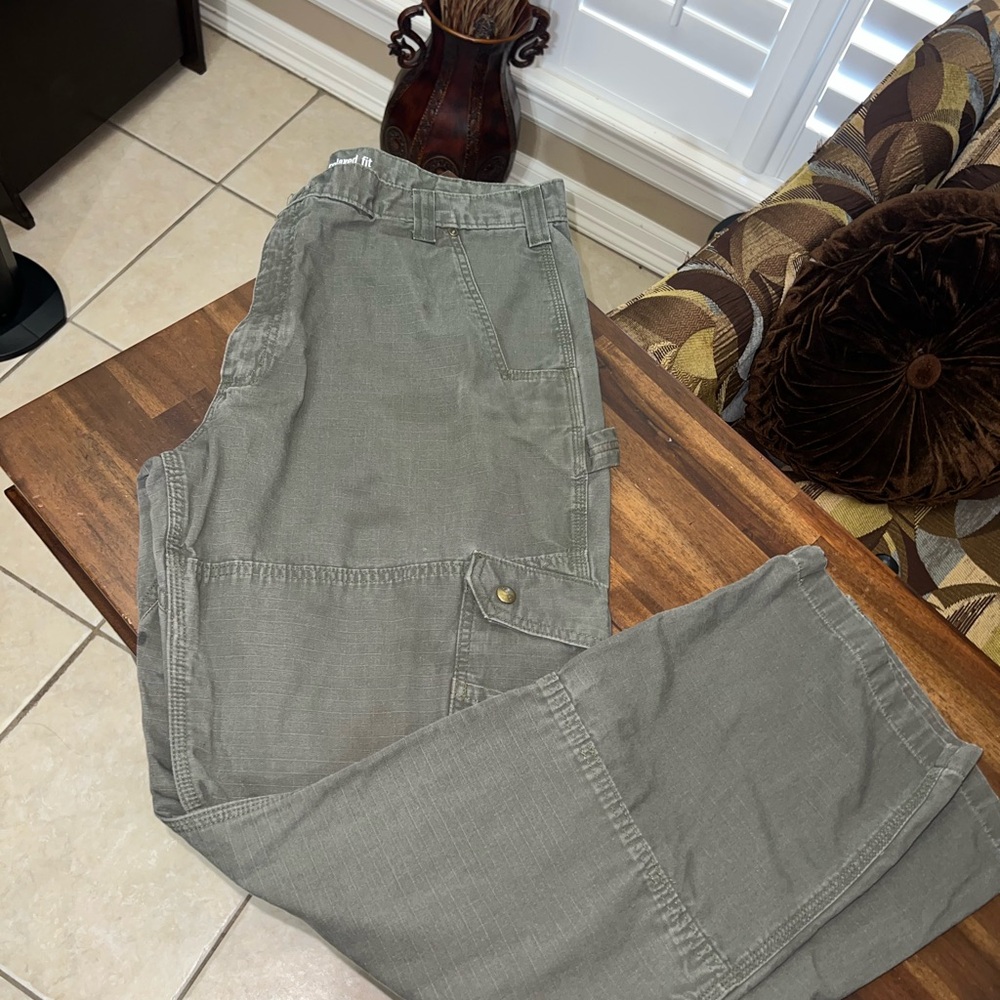 Carhartt Cargo Relaxed Work Pants Size 40 x 32 green grey